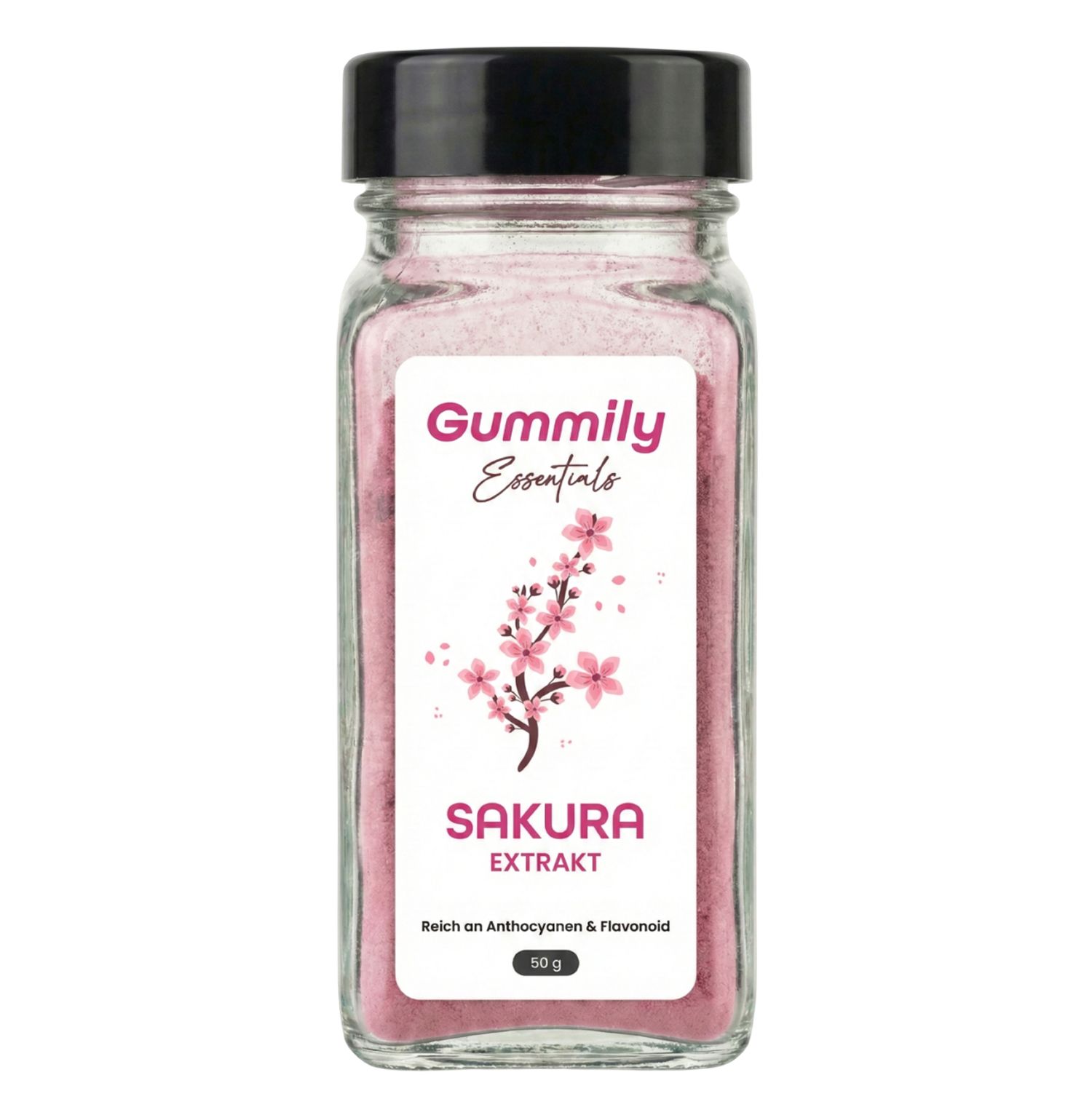 Gummily®Sakura Kirschblüten-Extrakt 10:1 - Laborgeprüft – Hochkonzentriert (Prunus serrulata) 50 g Pulver