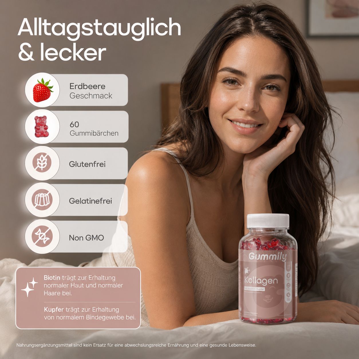 Gummily® Kollagen Gummibärchen mit Biotin & Kupfer - Laborgeprüft - 1-Monats-Vorrat