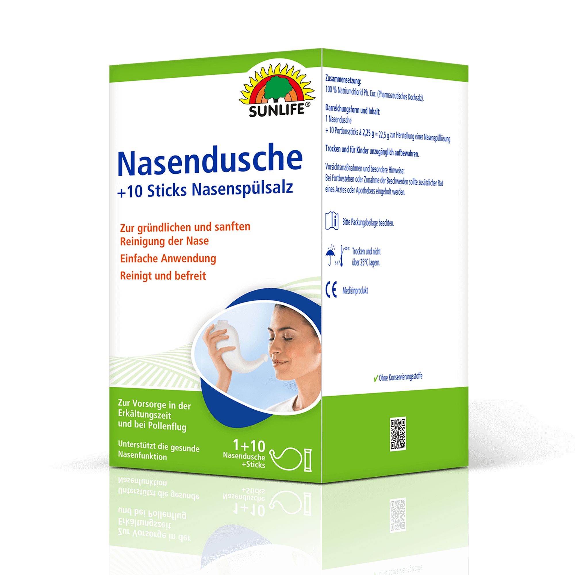 SUNLIFE® Nasendusche mit Nasenspülsalz