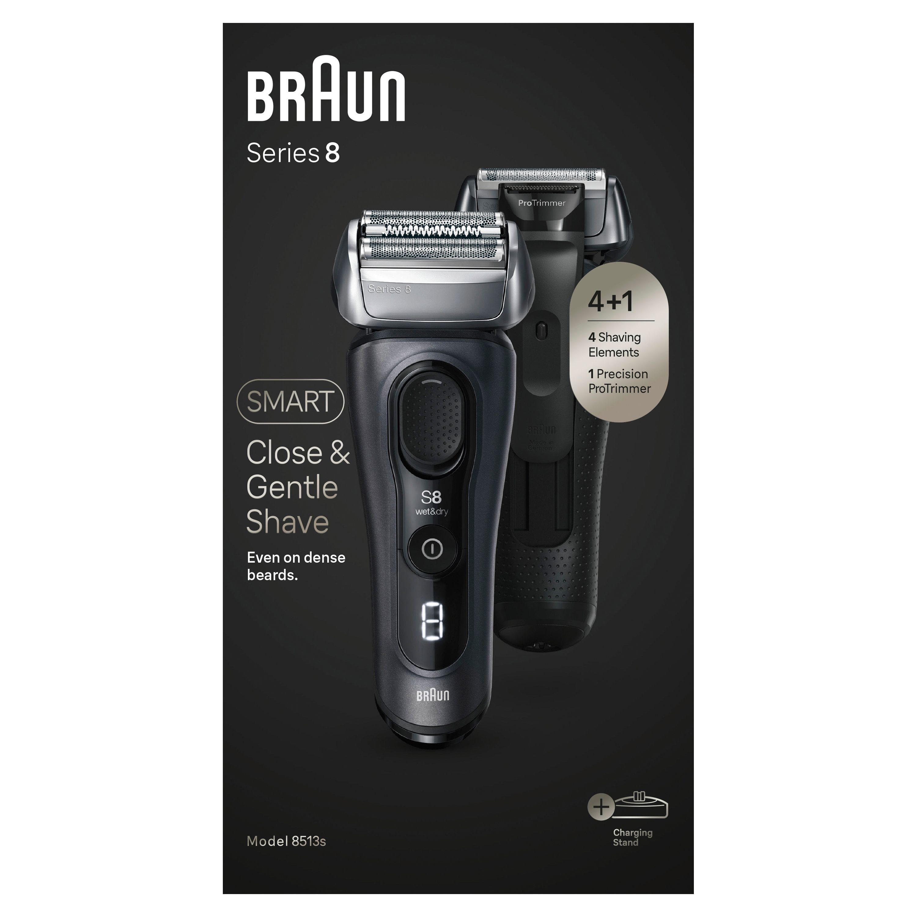 Braun - Elektrischer Rasierer für Männer "Series 8 8513s" Grey