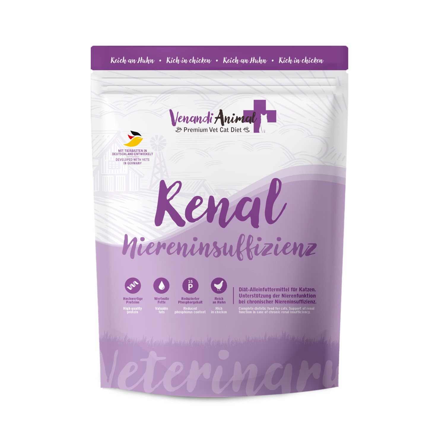 Venandi Animal Vet - Diät Renal Niereninsuffizienz Huhn 1500 g Futter