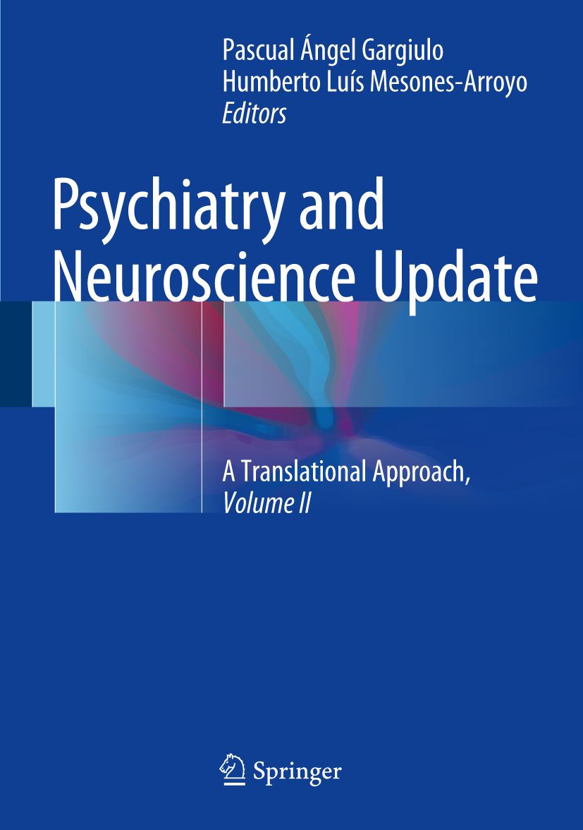 Buchcover: Psychiatry and Neuroscience Update, Band II. Autoren: Gargiulo, Mesones-Arroyo. Verlag Springer. Blauer Hintergrund.