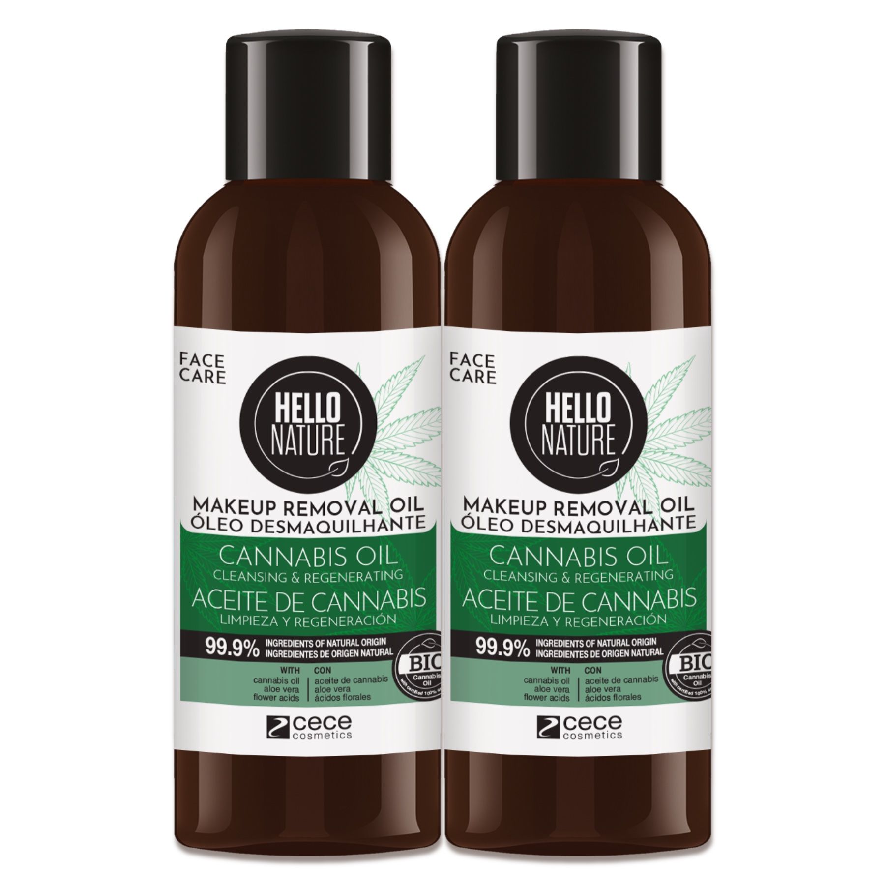 Hello Nature Make-up-Entferner für Gesichtreinigung mit Hanföl