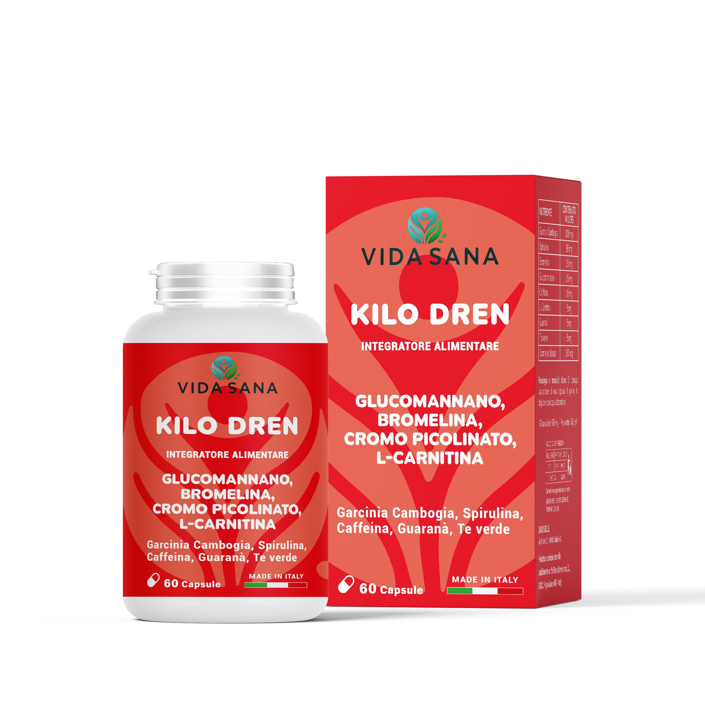 VIDASANA Kilo Dren Brucia Grassi potente e veloce. Aiuta a ridurre il peso corporeo