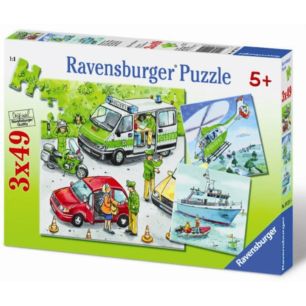 ravensburger Puzzle Polizei im Einsatz 3x49 Teile