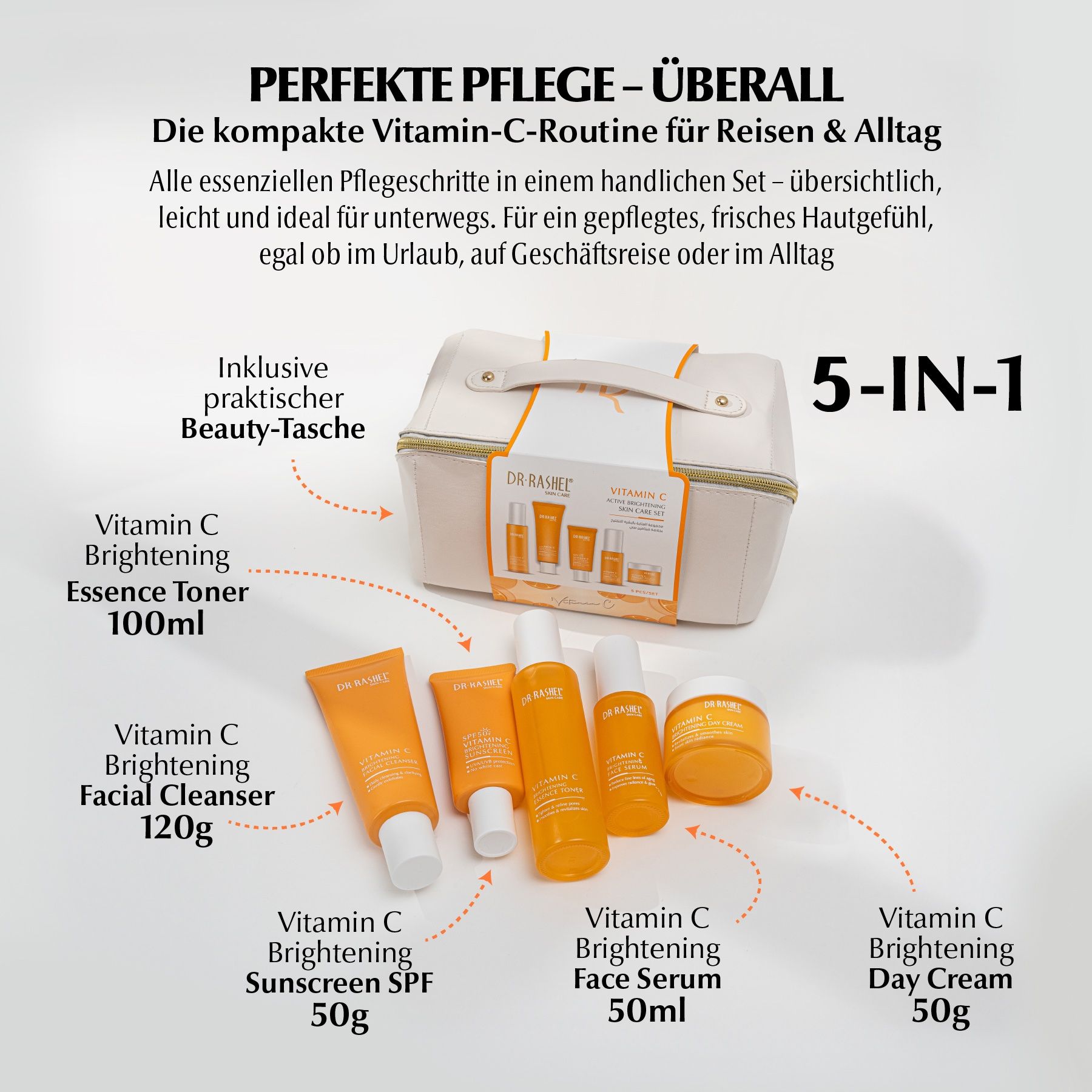 DR RASHEL Gesichtspflege-Set  Vitamin C  Anti-Falten Geschenkbox Serum Creme SPF