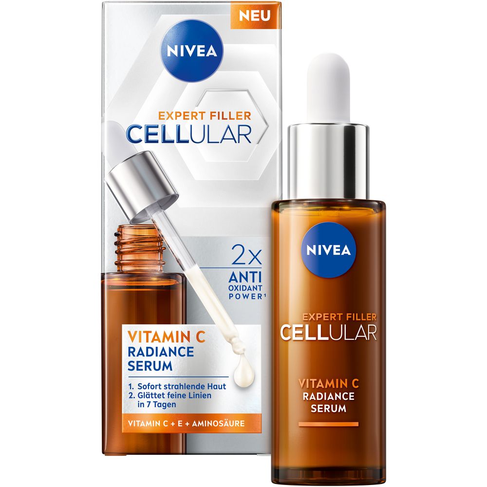 NIVEA CELLULAR Expert Filler Routine Set Vitamin C Serum & LSF 50 Fluid