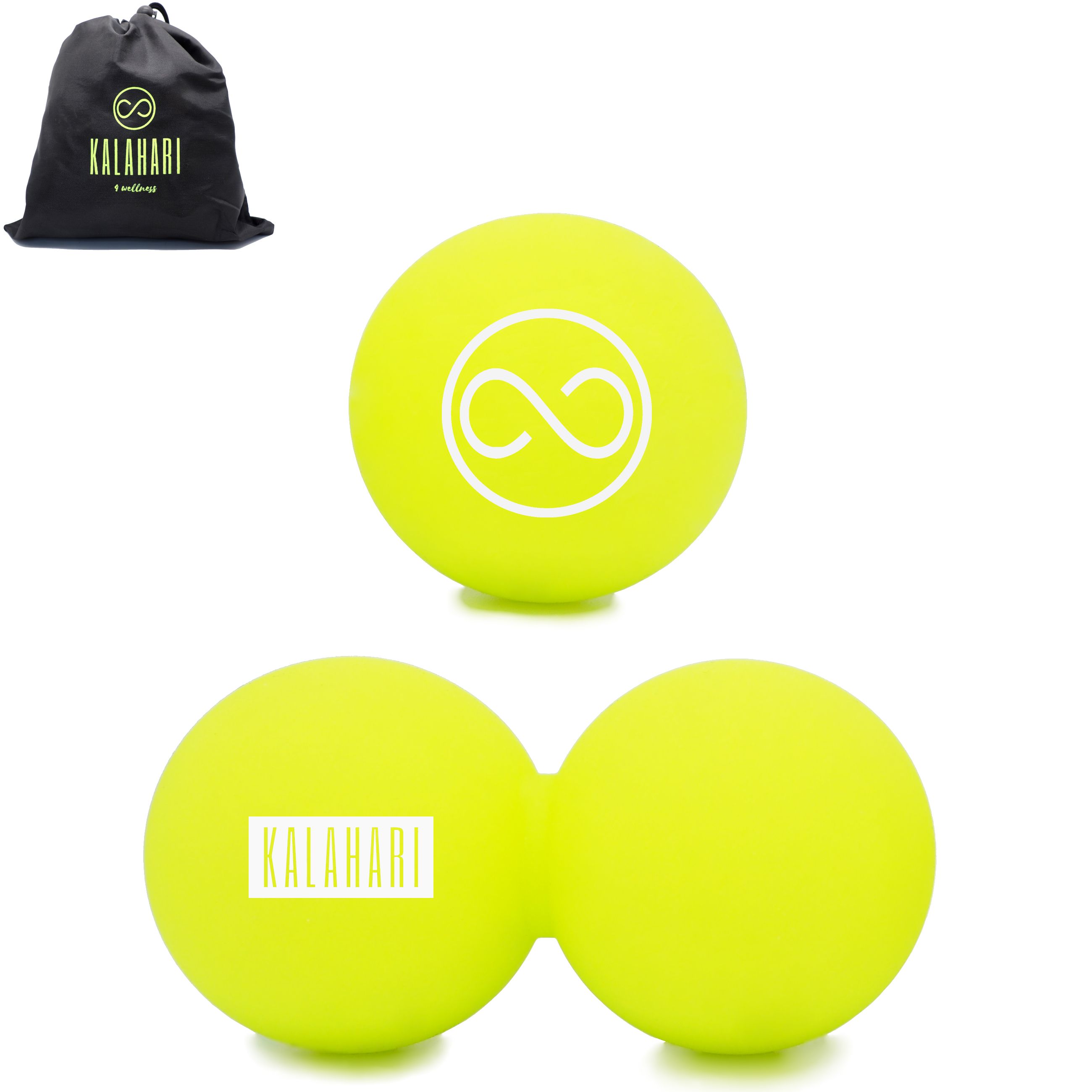 KALAHARI Palline Massaggio Muscolare, Palla Doppia e Lacrosse + eBook esercizi per Automassaggio