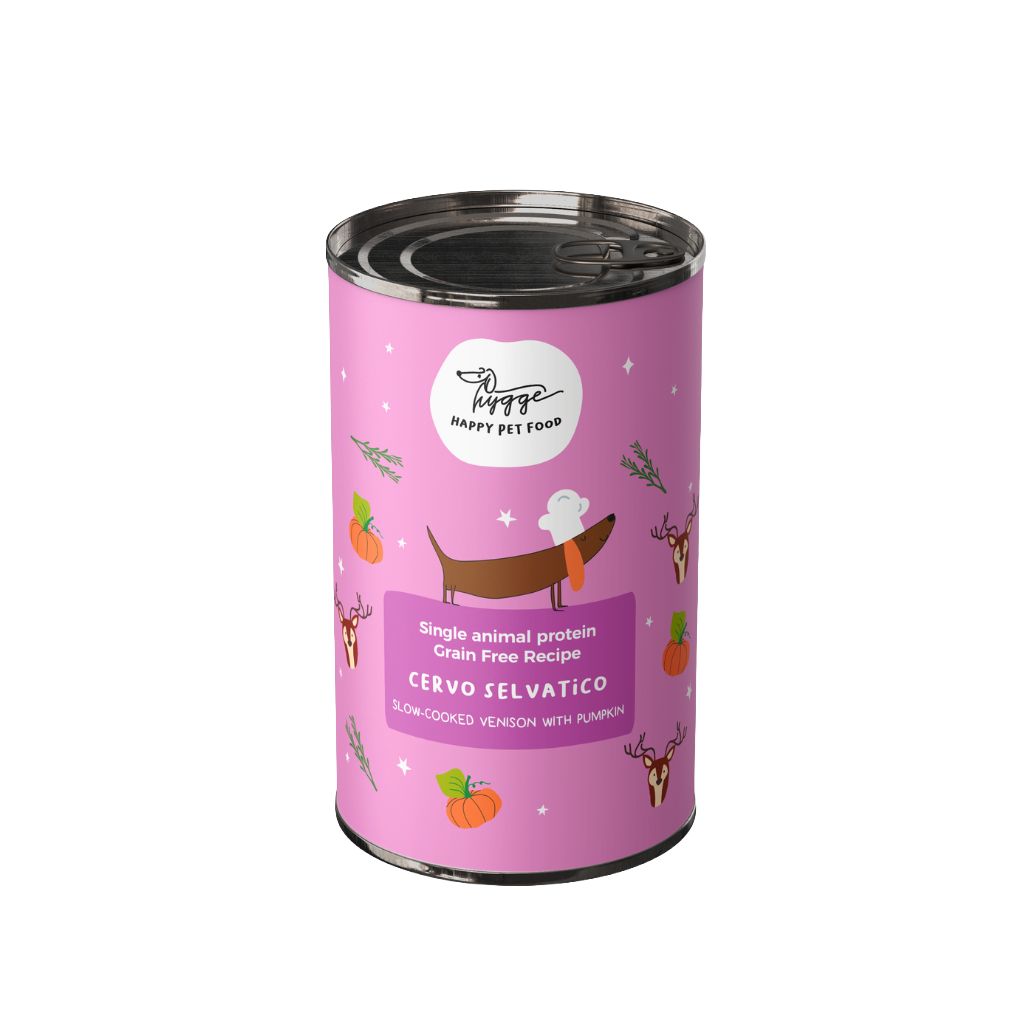 HYGGEDOG - Monoproteico Cervo Selvatico cotto lentamente con Zucca - 1 scatoletta