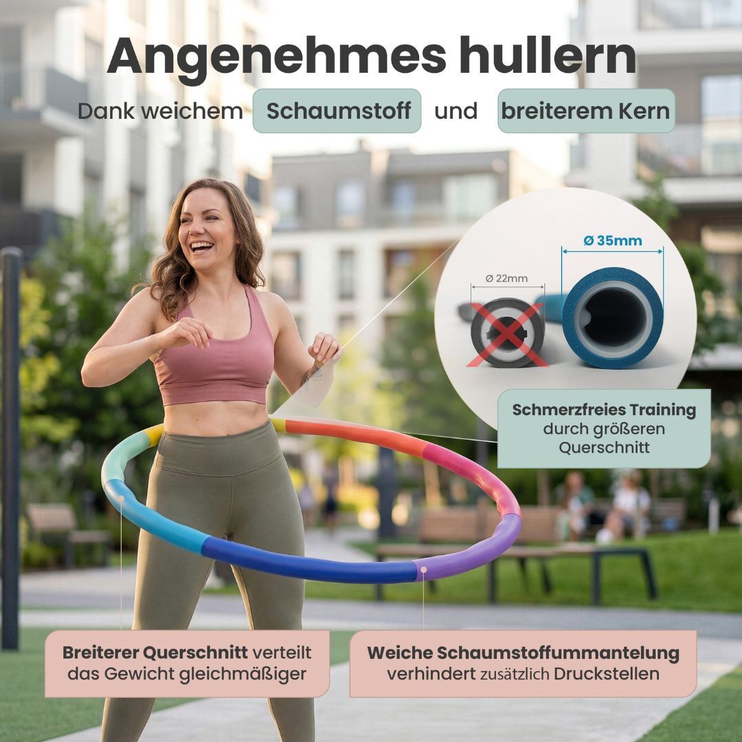 Elli Hoop M - DAS ORIGINAL - Hula Hoop Reifen für Erwachsene, schwarz