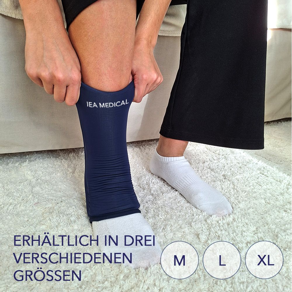 IEA MEDICAL Kühlmanschette für das Bein, erhältlich in drei Größen.