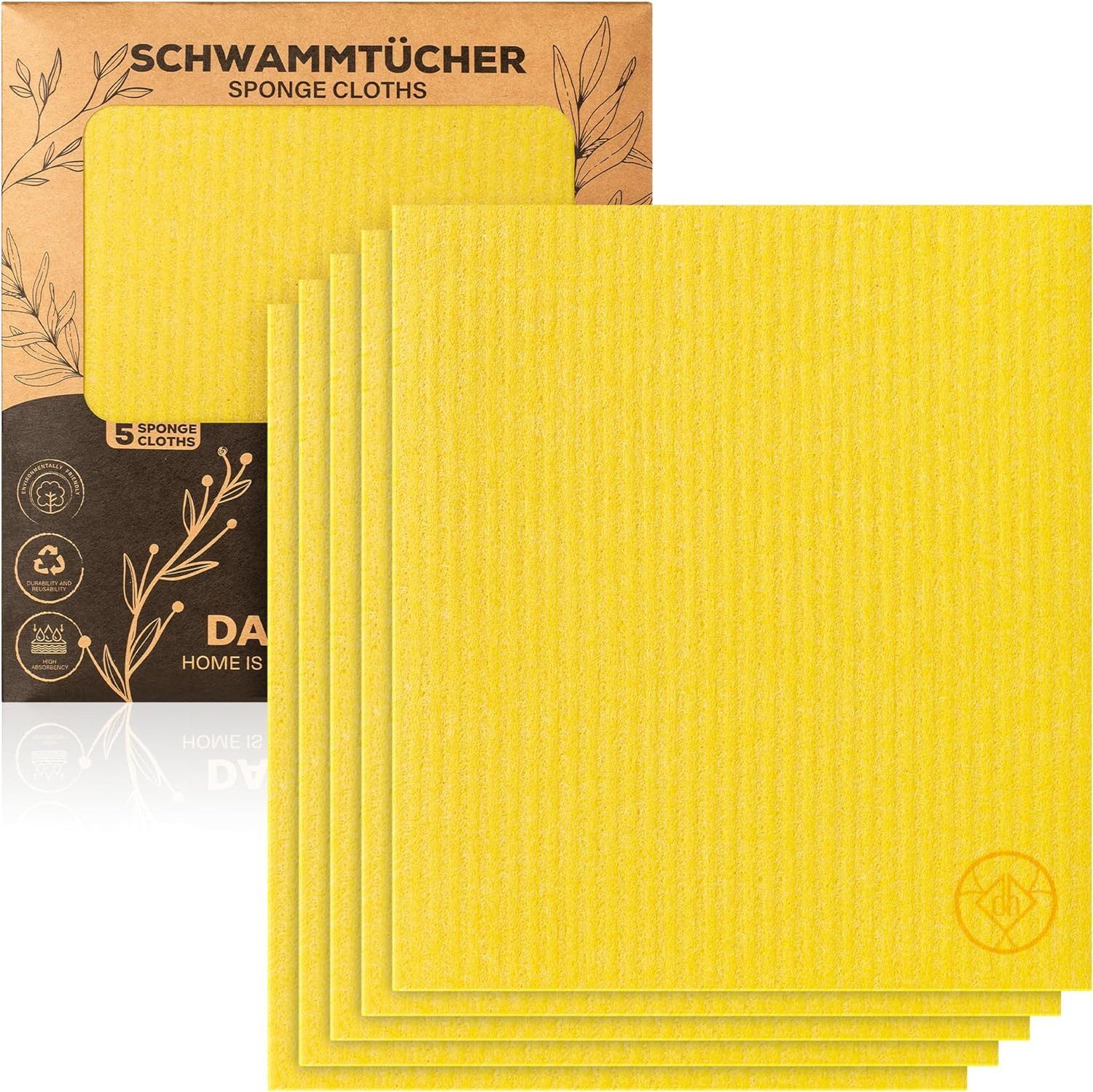 Danihome Schwammtücher Gelb 5 St