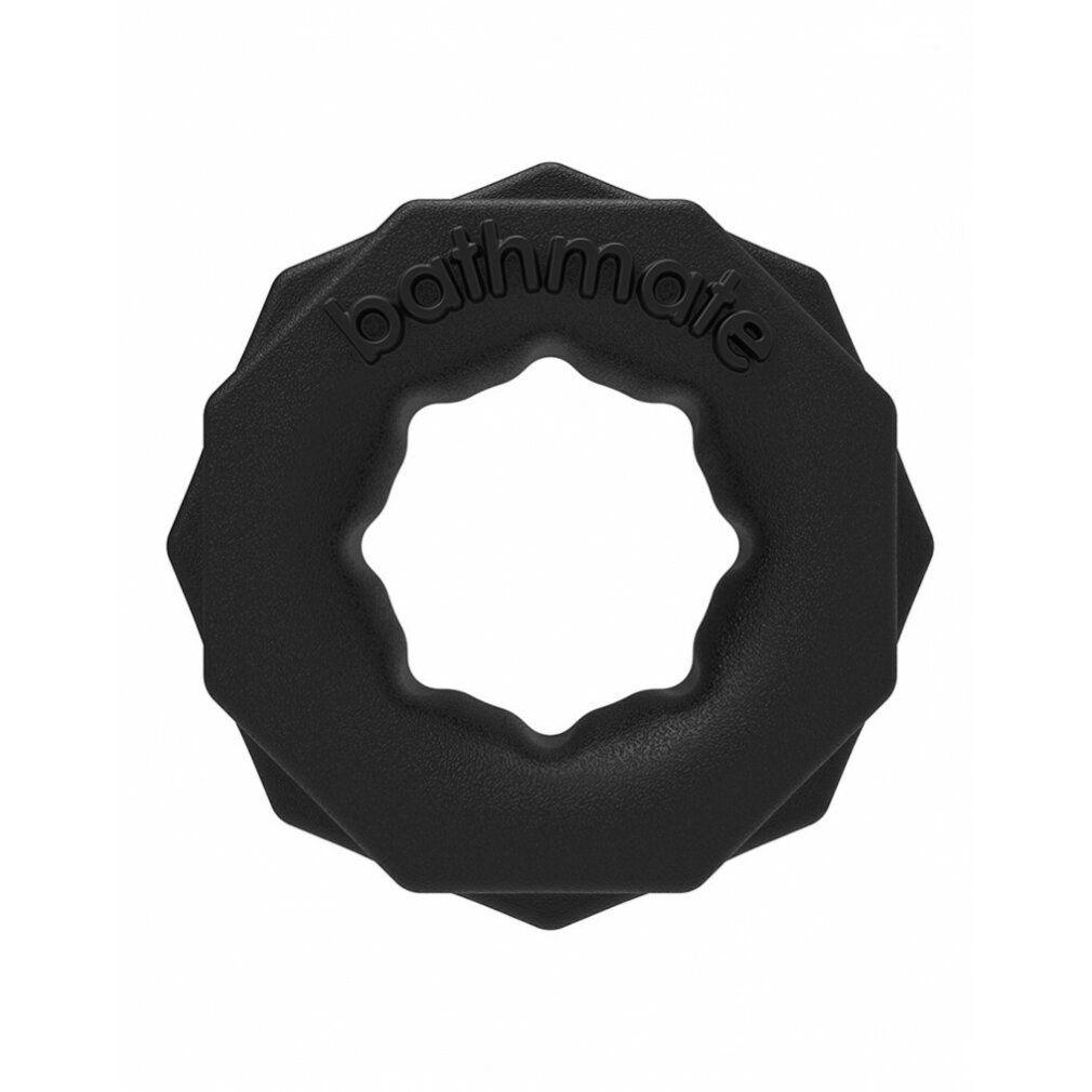 Schwarzer Ring mit achteckiger Form und Innenloch. Der Markenname ist auf der Oberfläche eingeprägt.