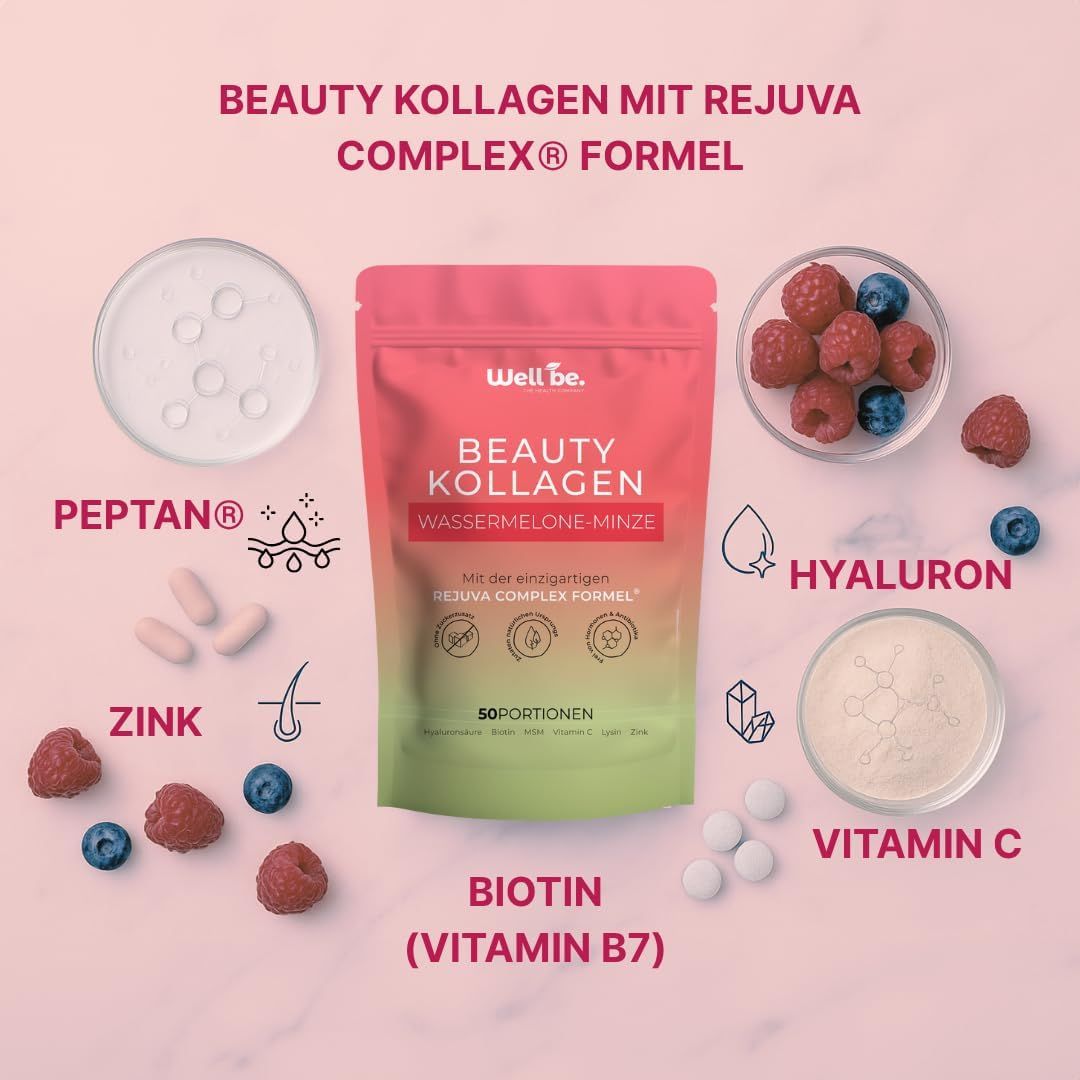wellbe Beauty Kollagen Wassermelone-Minze mit Rejuva Complex® Formel