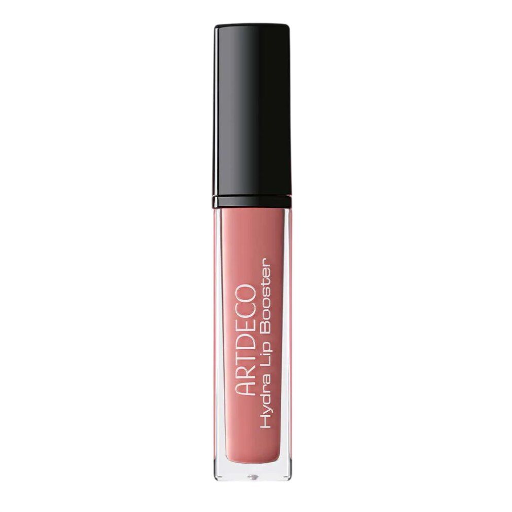 ARTDECO Hydra Lip Booster in einem transparenten Fläschchen mit schwarzem Deckel. Rosa Farbton.