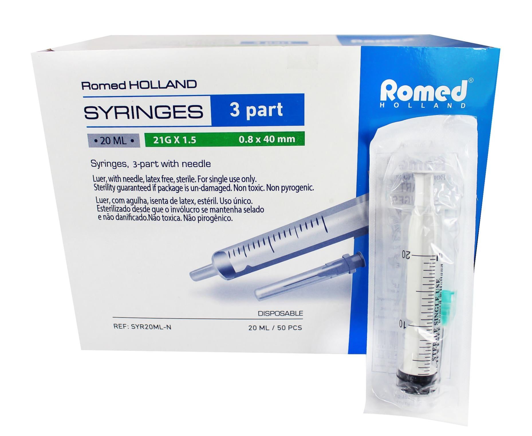 Romed Einmalspritzen mit Einmalkanülen 3-teilig steril
