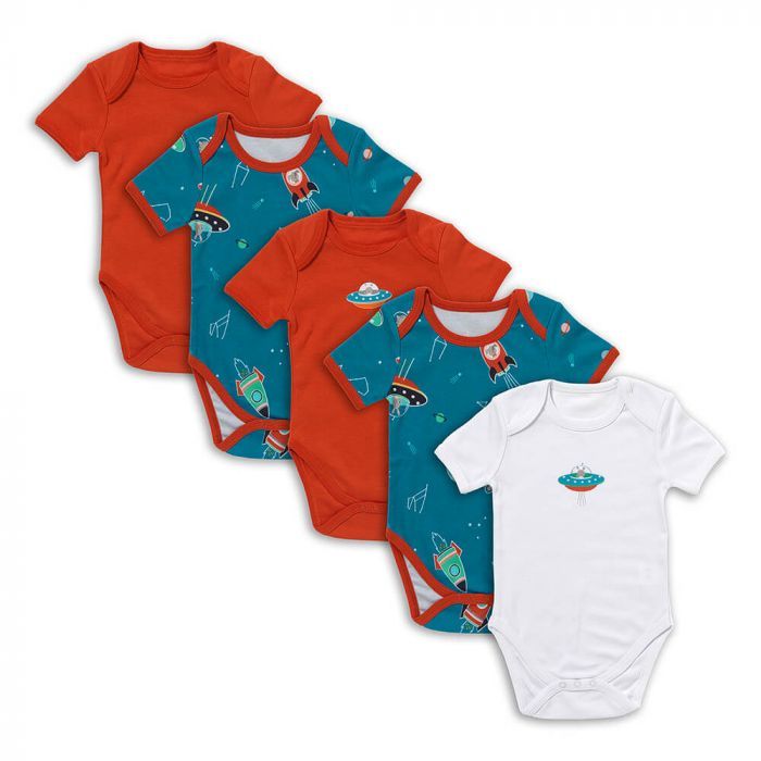 schlummersack Baby Body Kurzarm aus 100% Bio-Baumwolle Größe 92 Space