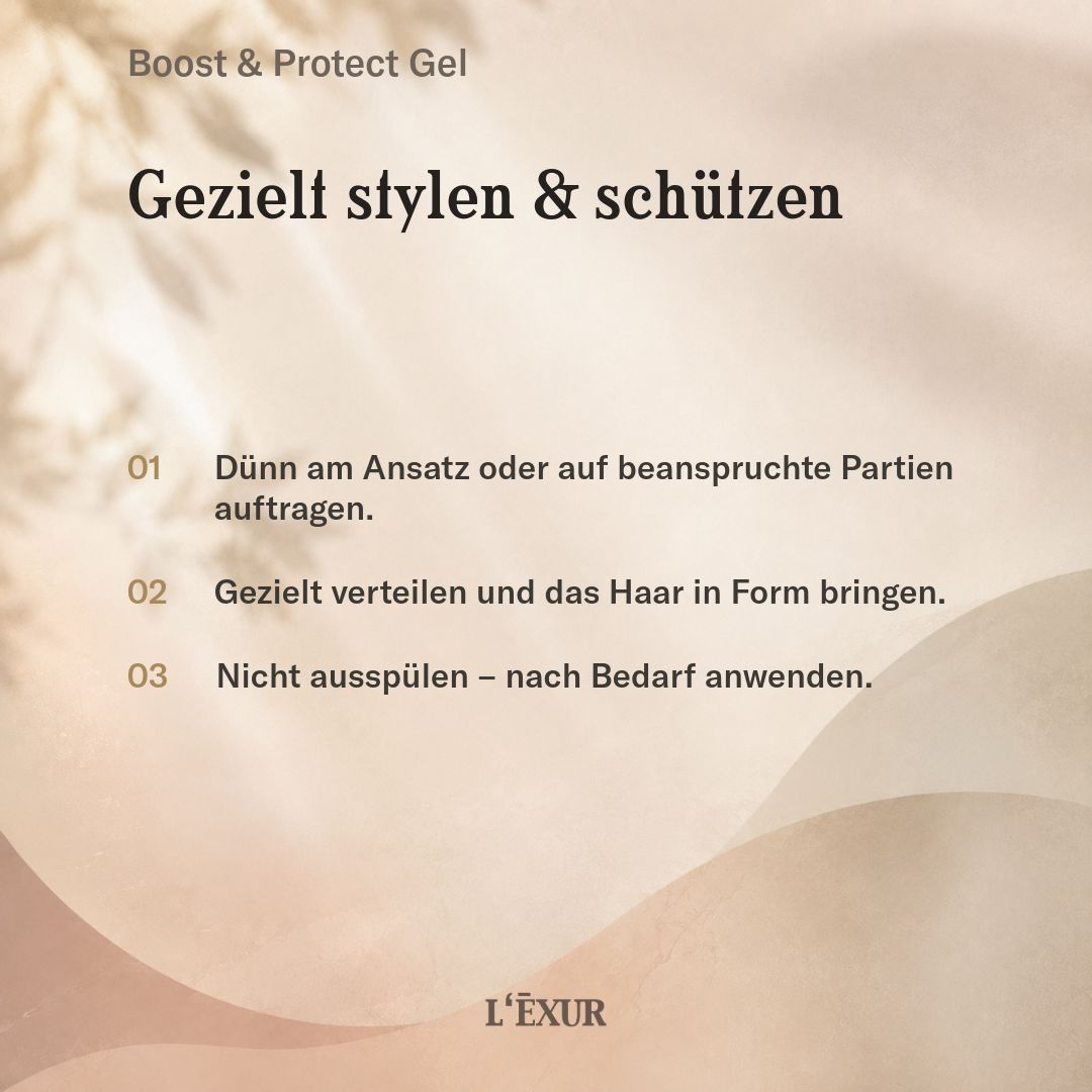 L’EXUR Boost & Protect Gel für feines Haar – Schutz & Styling
