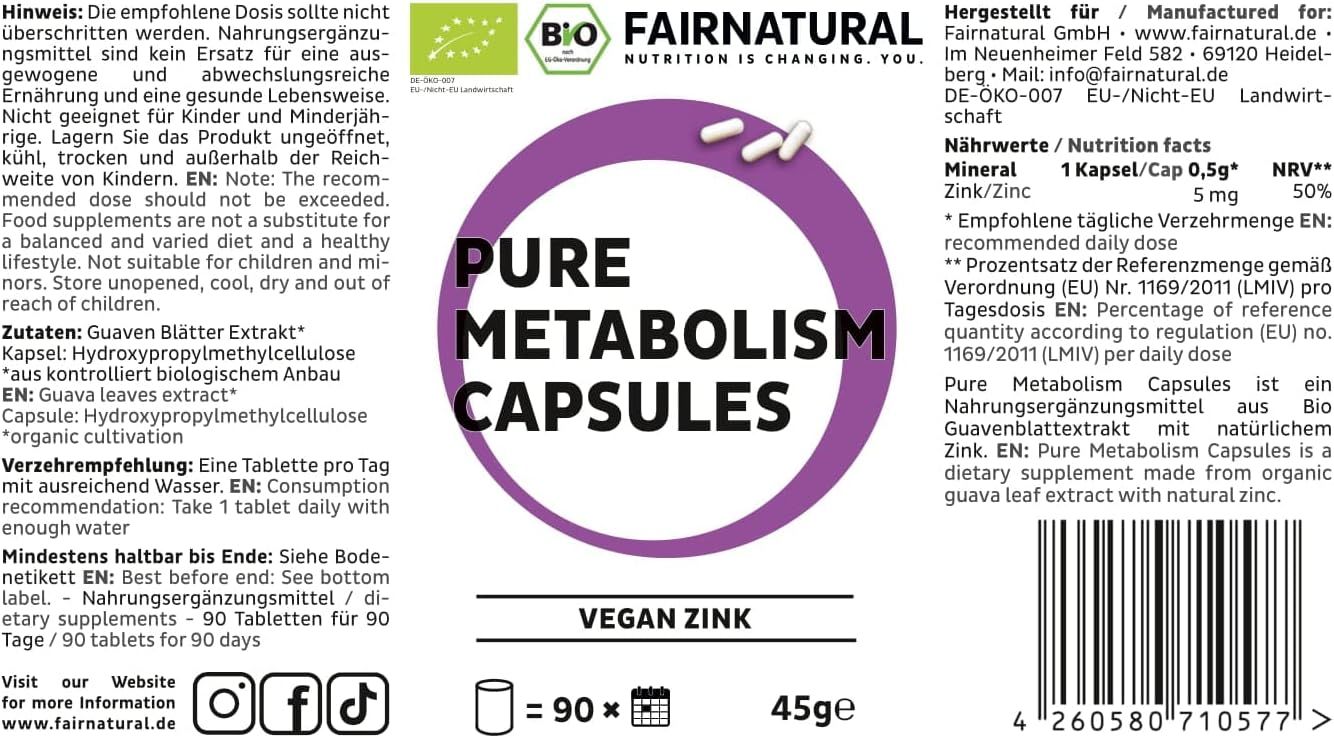 FAIRNATURAL Bio Zink Kapseln