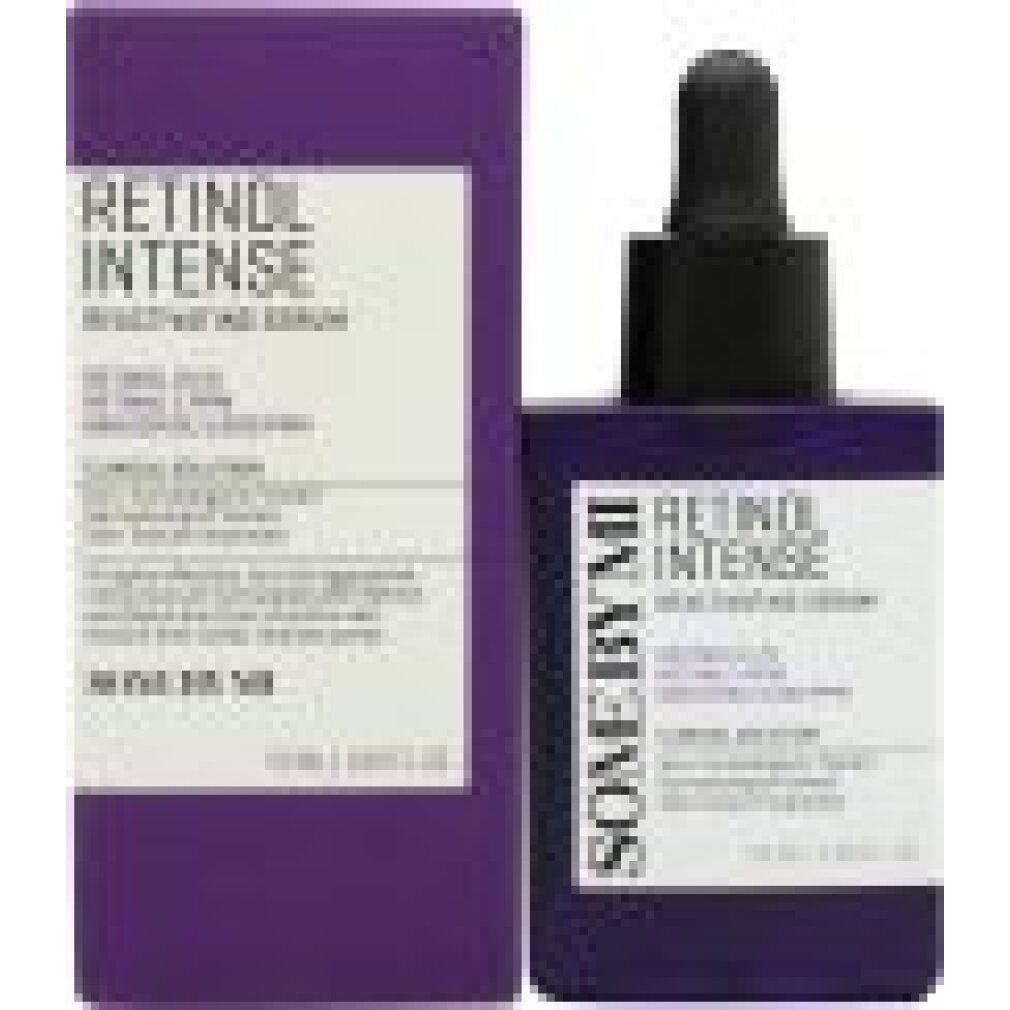 Retinol Intense Reaktivierendes Serum mit violetter Verpackungsschachtel.