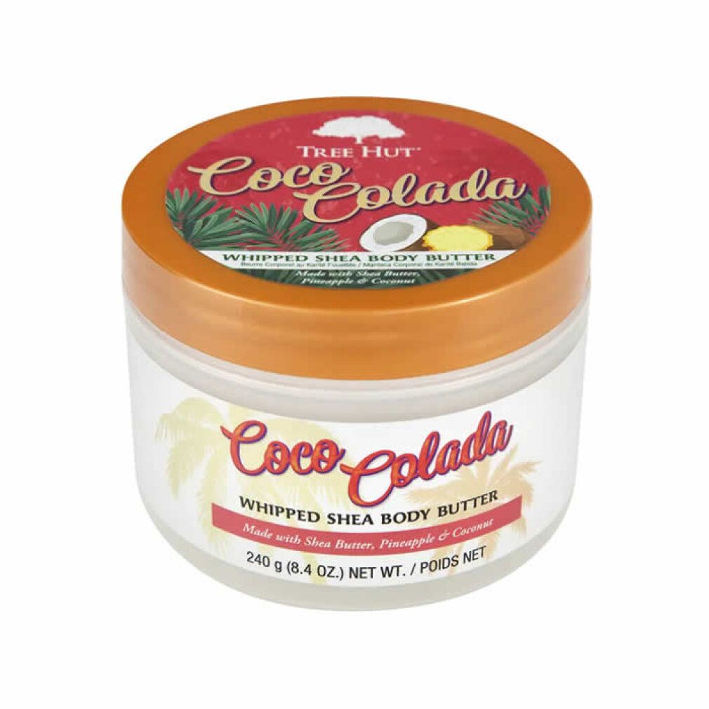 Tree Hut Coco Colada Whipped Shea Body Butter in einem runden Behälter.