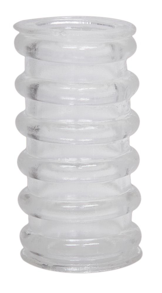Transparenter Penis Sleeve mit horizontalen Rillen. Zylindrische Form.