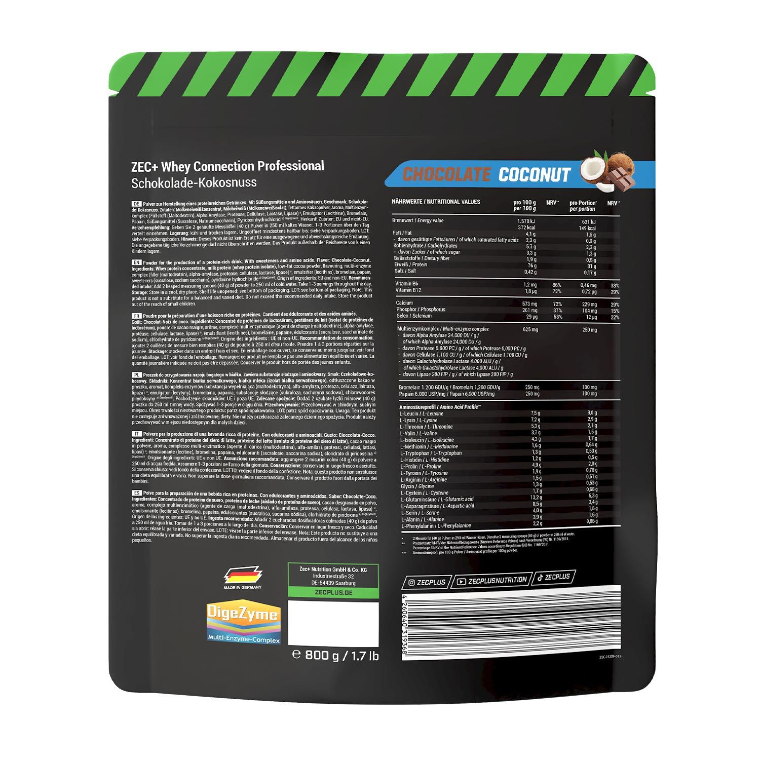 ZEC+ WHEY CONNECTION PROFESSIONAL 800g Schoko-Kokos