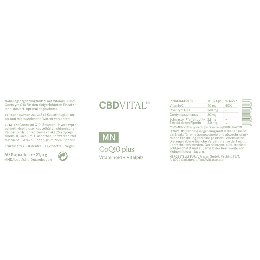 CBD VITAL Coenzym Q10 plus Kapseln