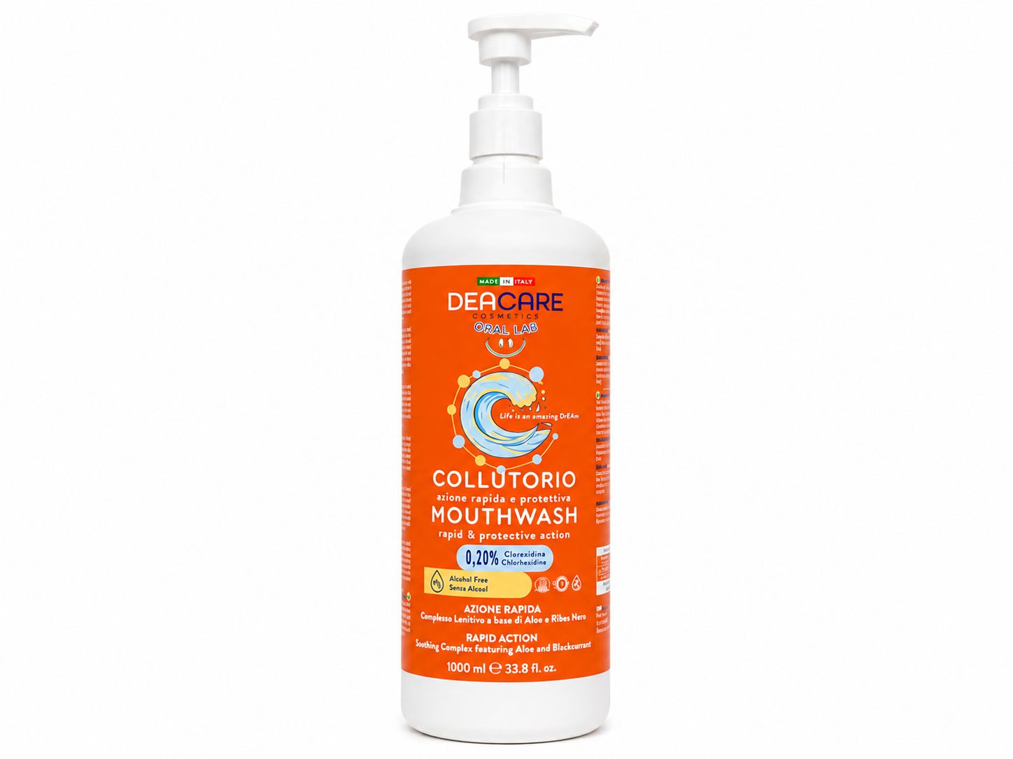 DC Oral Lab 1LT - Collutorio Azione Rapda Clorexidina 0.20% - con Aloe e Ribes Nero - Alcohol Free