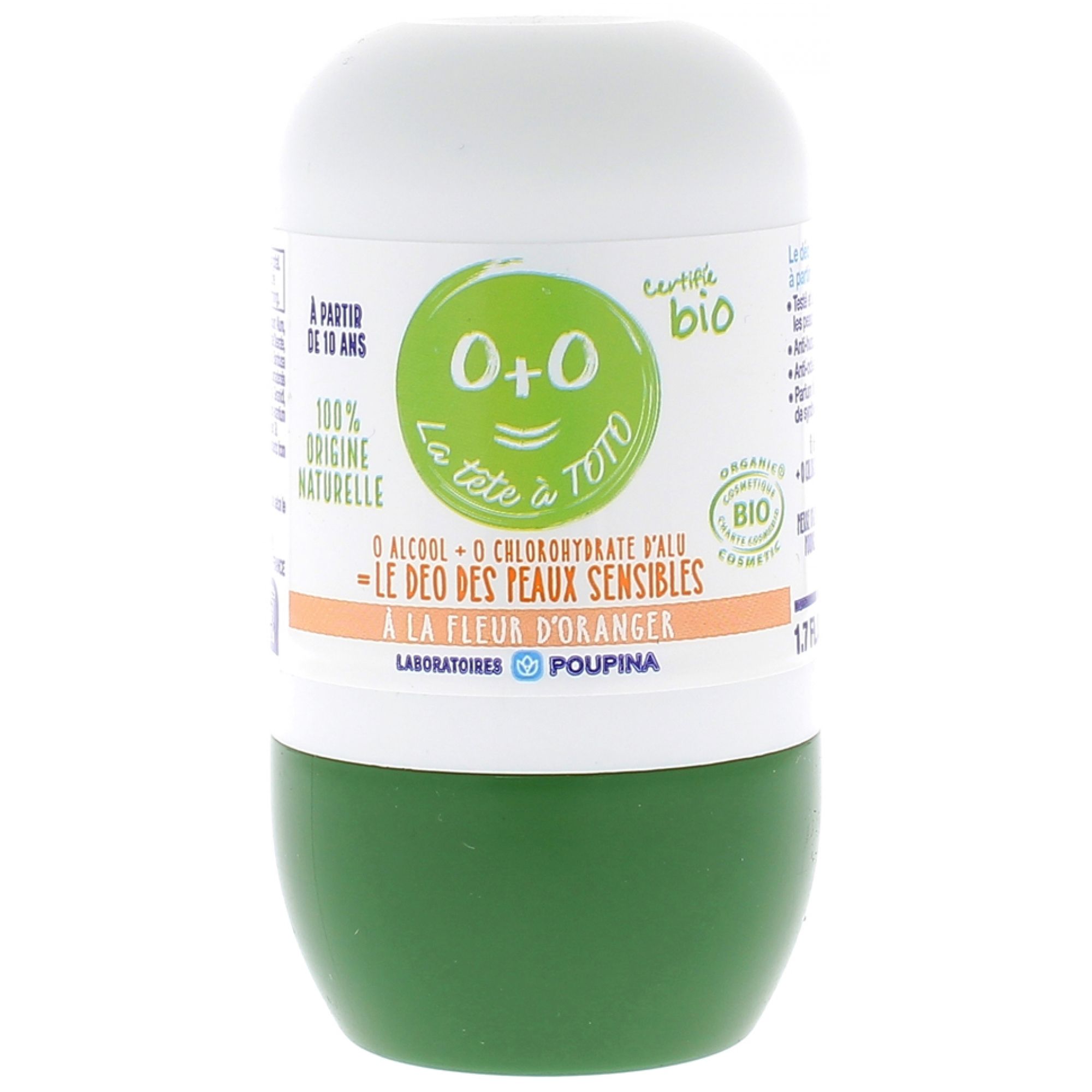 Poupina Deodorant Empfindliche Haut Bio-Orangenblüte 9,4x4,8x4,8 cm
