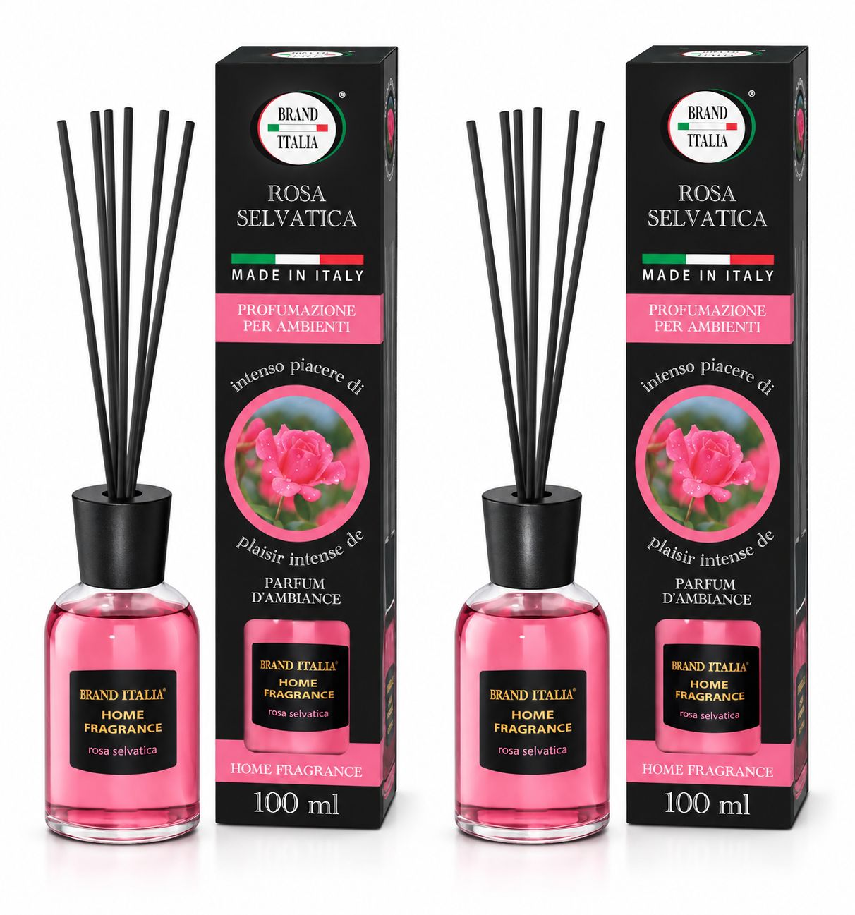 BRAND ITALIA - Diffusore Per Ambienti a Bastoncino - Rosa Selvatica