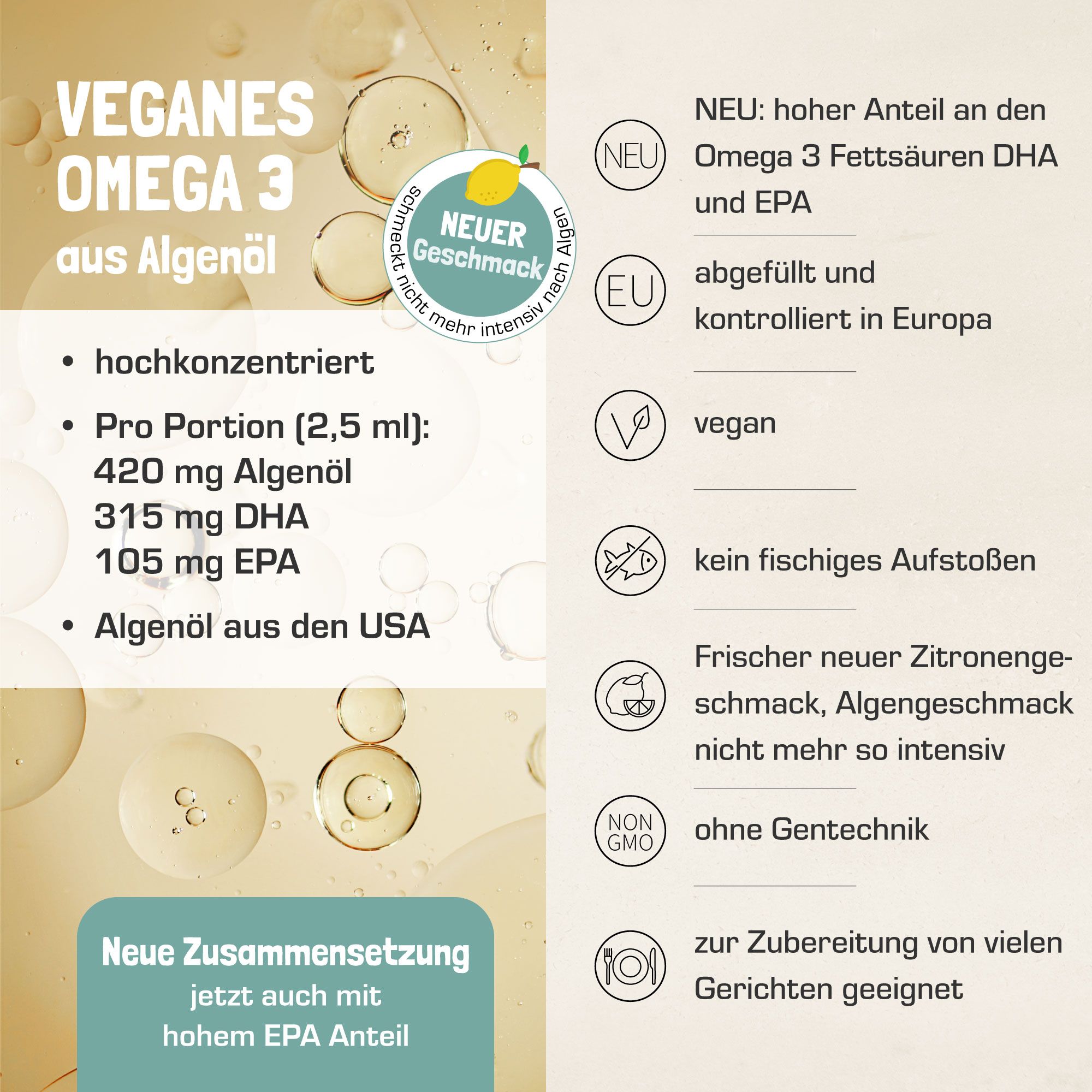 Purabyo Omega-3 Algenöl Flüssig 100 ml Flüssigkeit zum Einnehmen