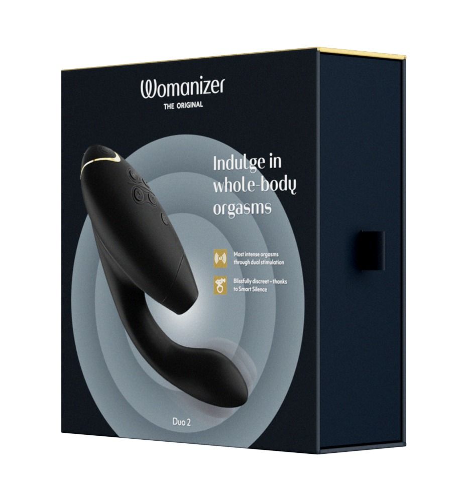 Womanizer Duo 2 Druckwellenstimulator mit G-Punkt Vibrationsarm schwarz