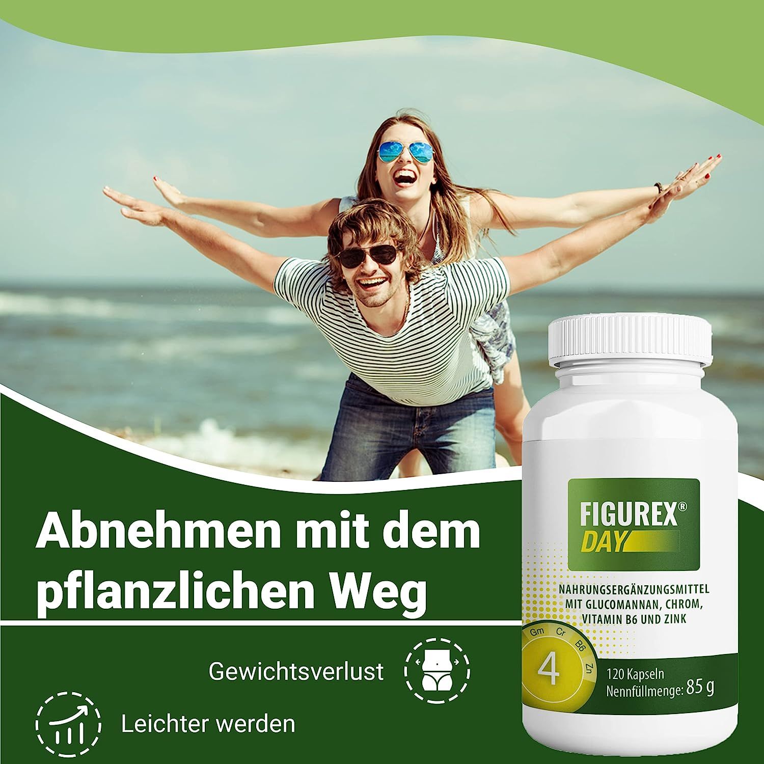 FIGUREX Day Kapseln - Normaler Stoffwechsel mit Vitamin B6, Abnehmen mit Glucomannan