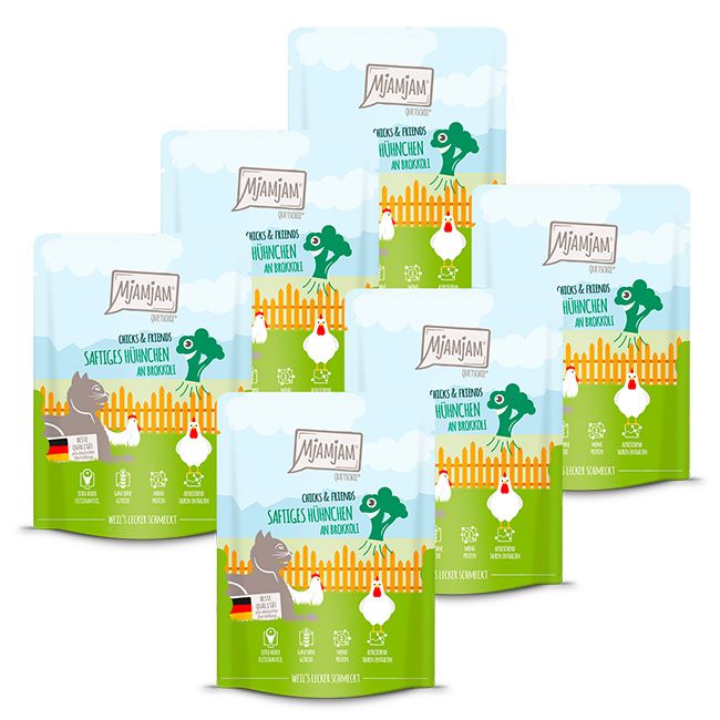 MjAMjAM - Quetschie Chicks & Friends saftiges Hühnchen an Brokkoli 6x300 g Futter