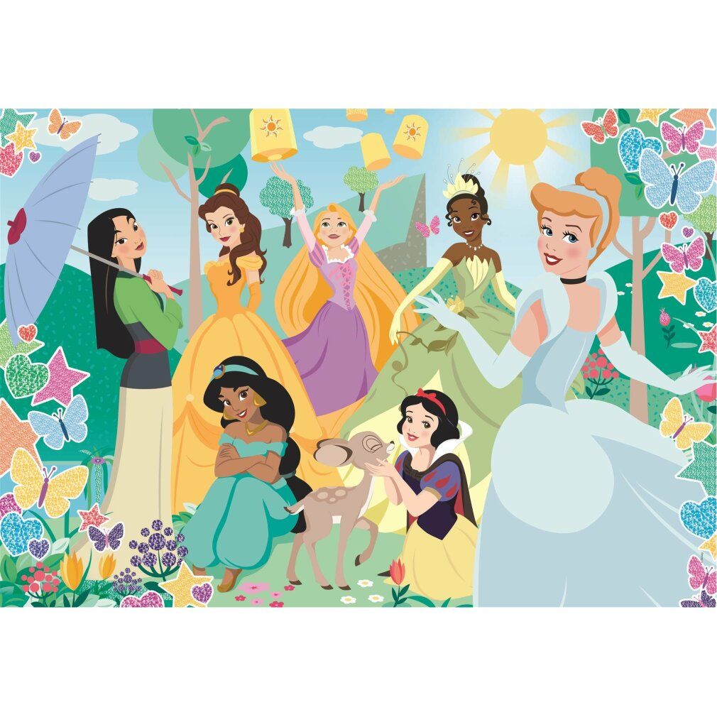 Clementoni Glitzerpuzzle Disney Prinzessin, 104tlg.
