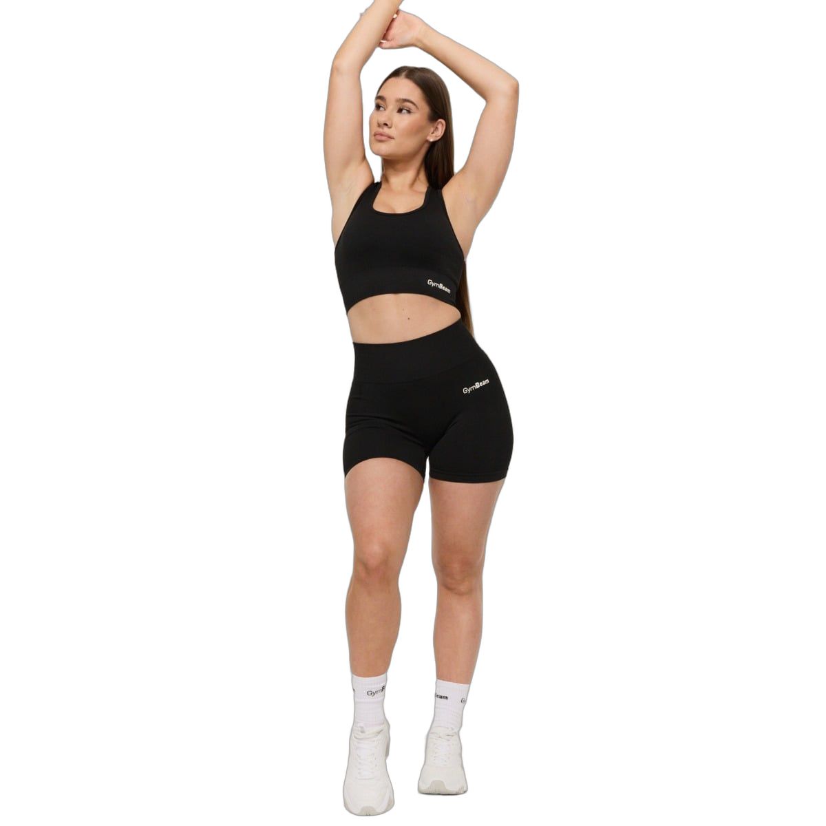 GymBeam Sport-BH für Frauen nahtlos mit breiten Trägern FLO Graphite