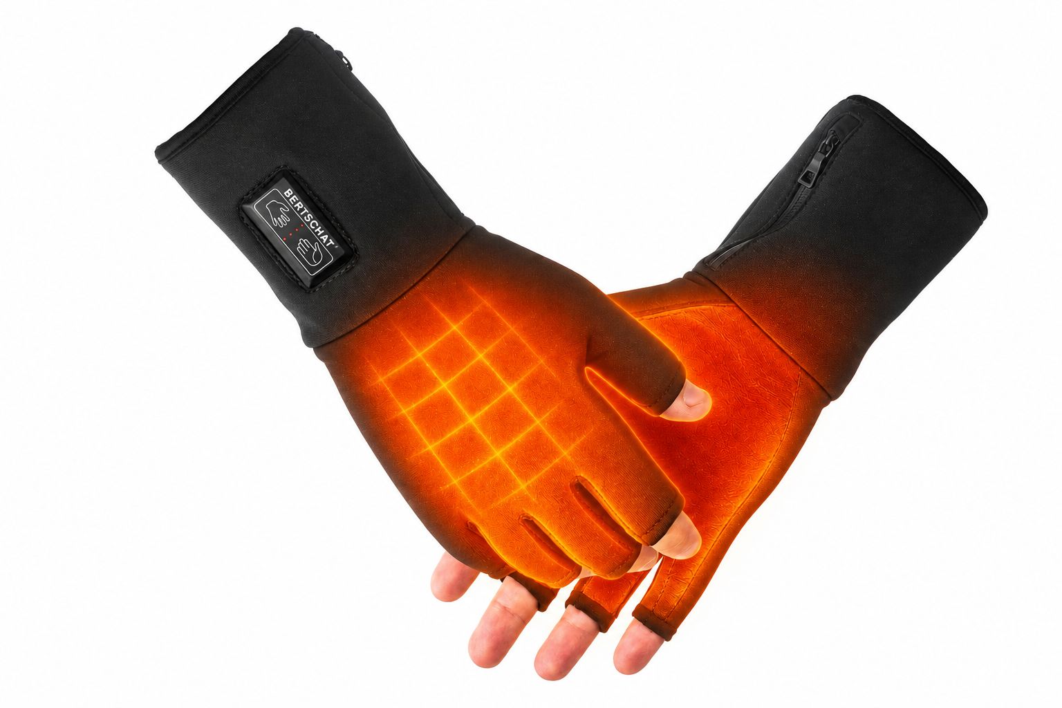 Bertschat Beheizbare Fingerlose Handschuhe Dual Heating