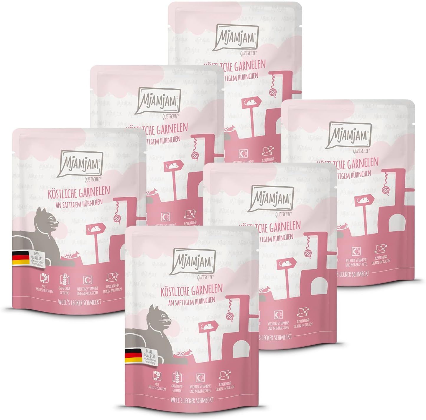MjAMjAM - Quetschie köstliche Garnelen an saftigem Hühnchen 6x300 g Futter