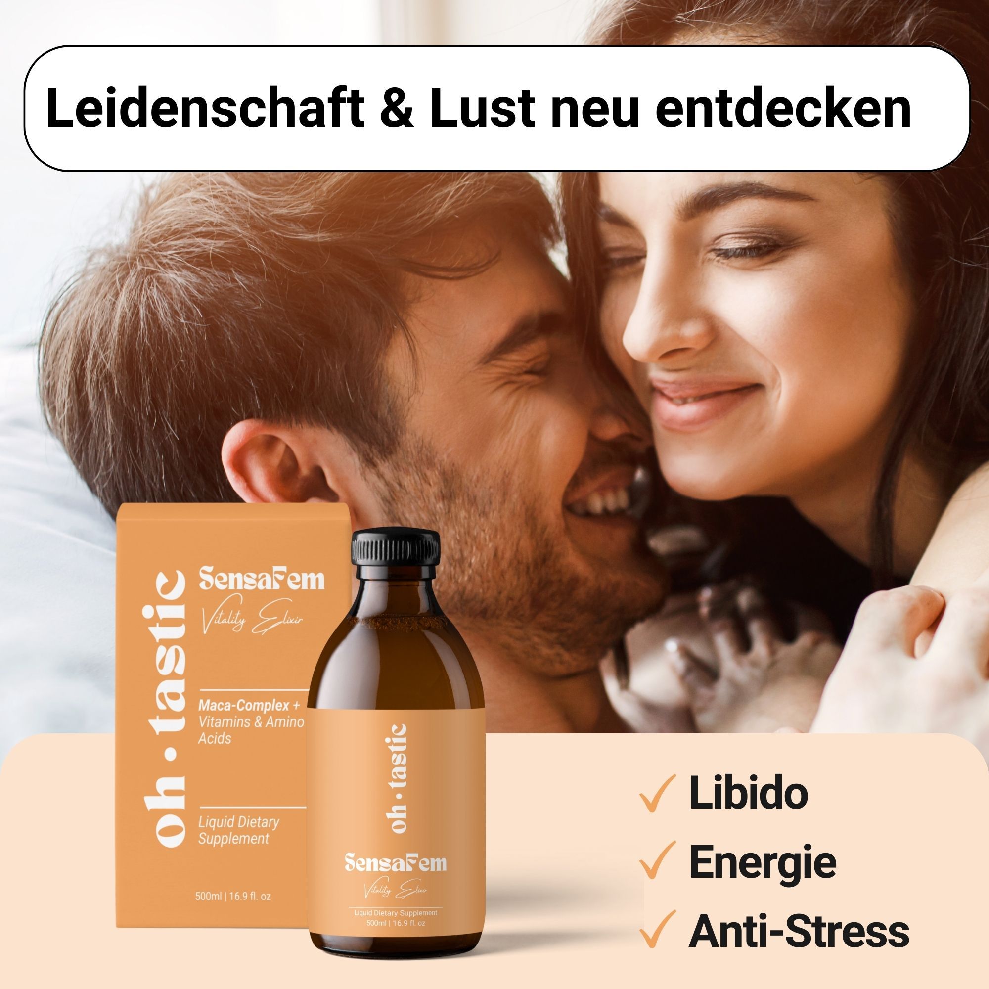 ohtastic Natürliches Libido & Anti Stress Elixir Frauen 500 ml Sirup