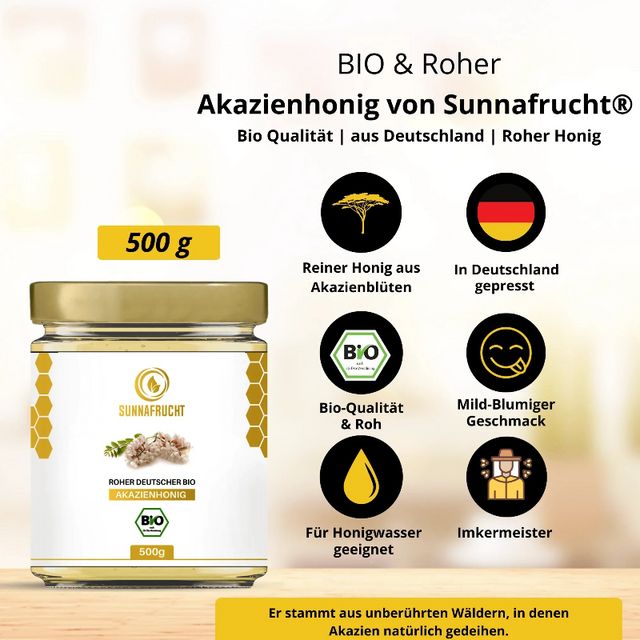 SUNNAFRUCHT® Premium BIO Honig Bundle Akazienhonig & Blütenhonig