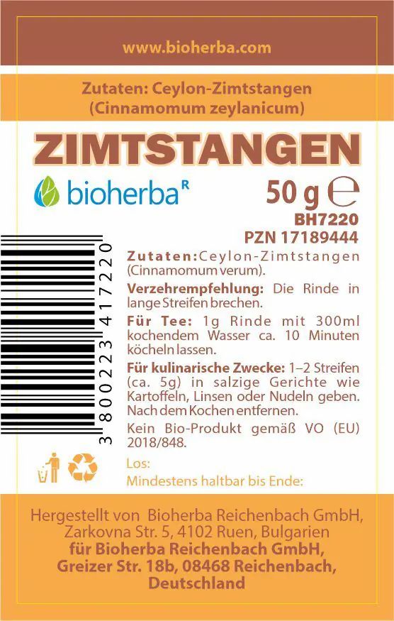 Bioherba Zimtstangen