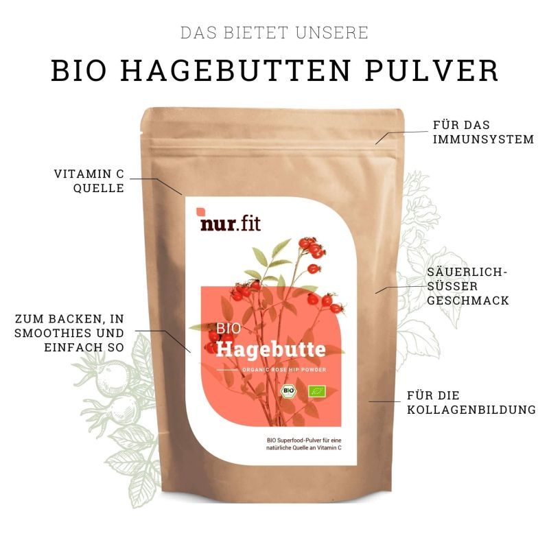 nur.fit BIO Hagebutten Pulver