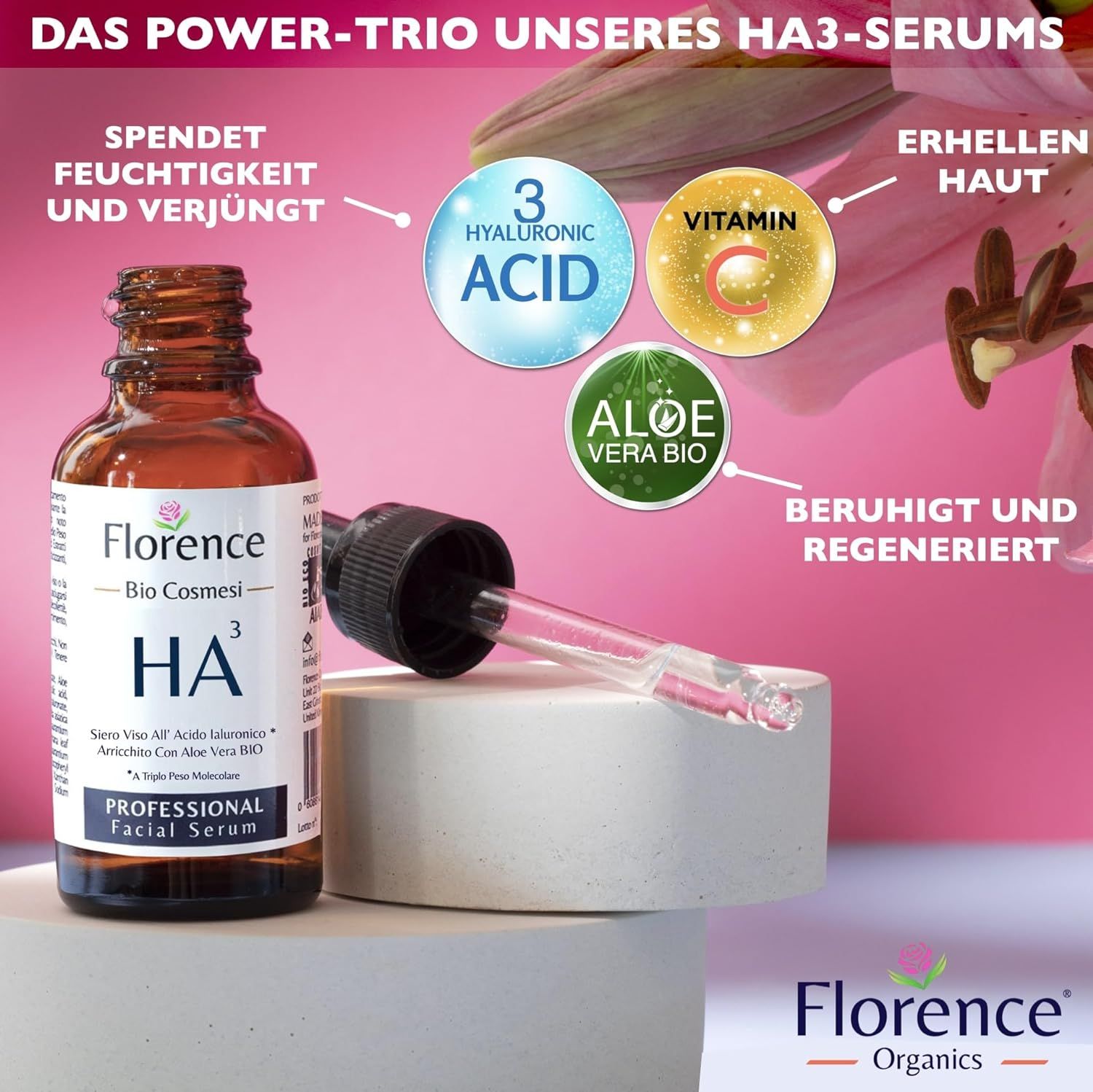 Florence HA3 Bio Hyaluron Serum Gesicht