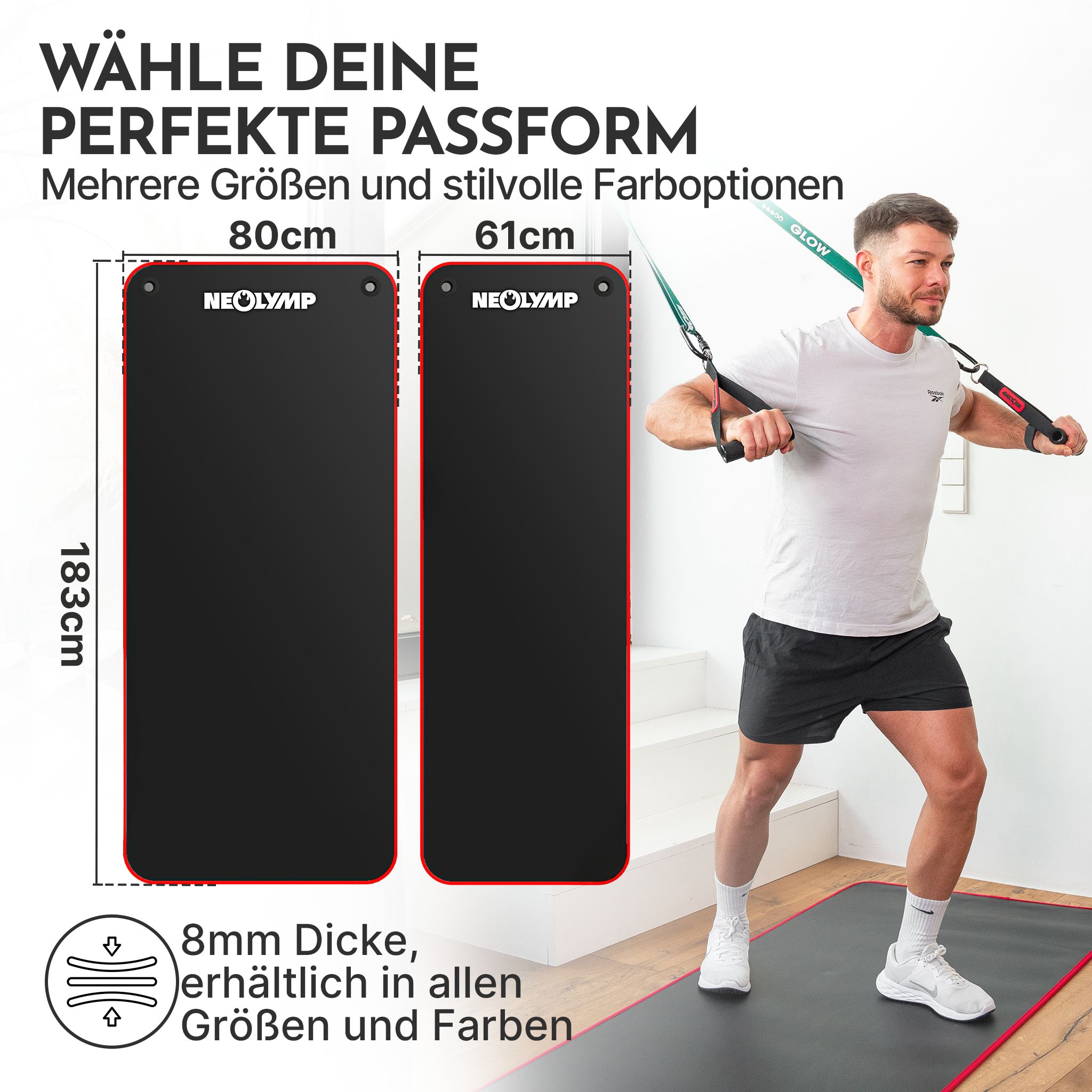 NEOLYMP Fitnessmatte mit Ösen