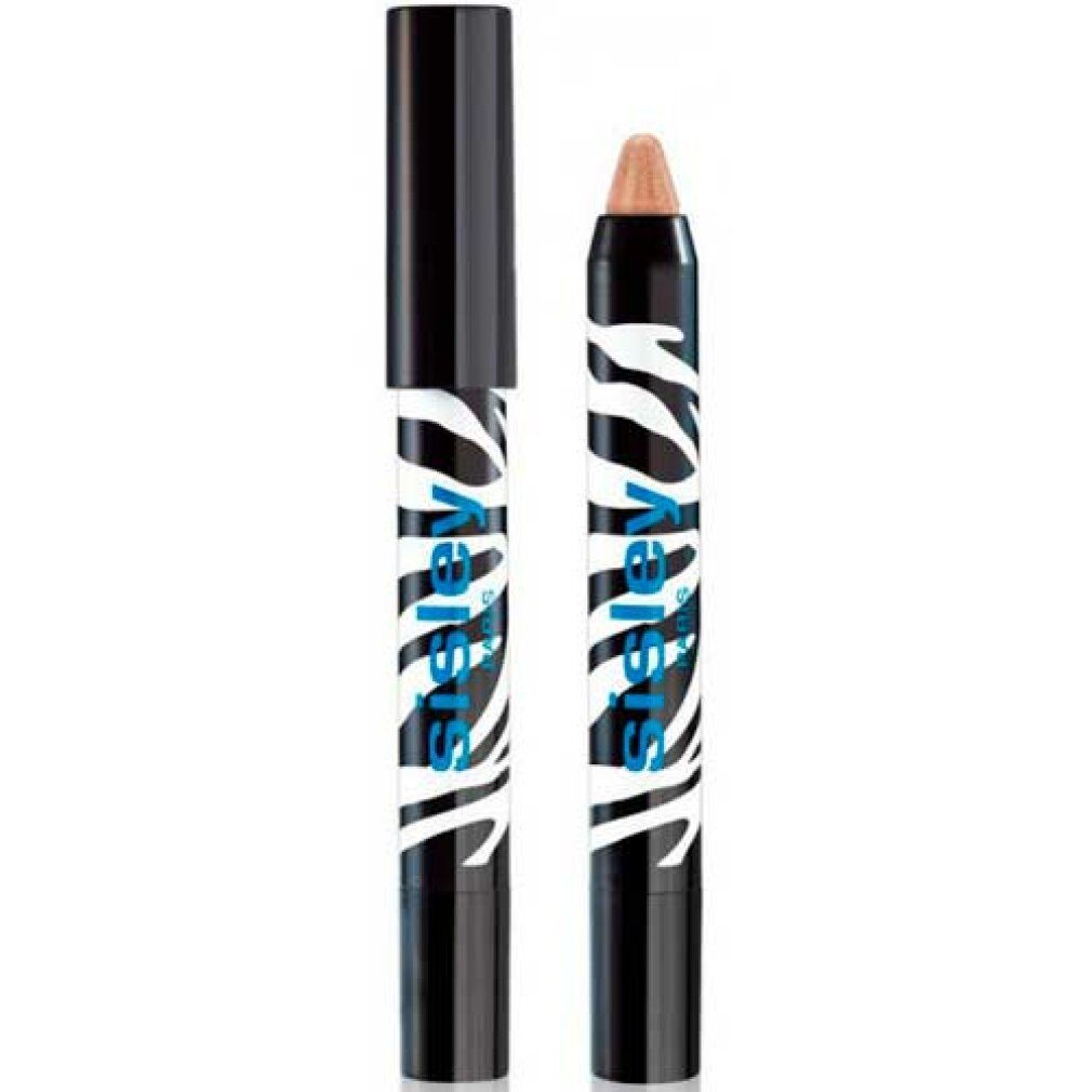 Sisley Phyto-Eye Twist. Stift mit beiger Spitze und Kappe. Schwarz-weißes Zebra-Design. Blaue Schrift: Sisley Paris.