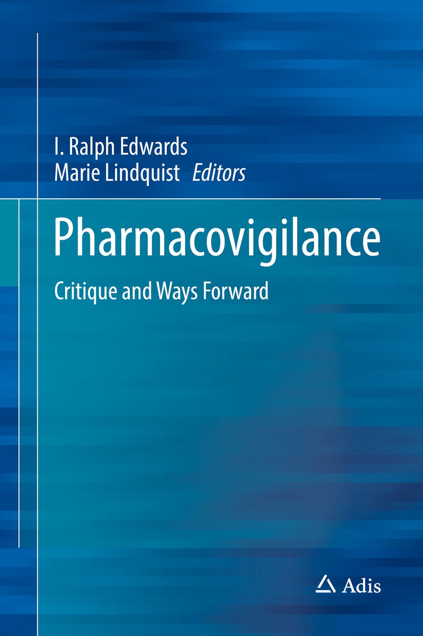 Buchcover: Pharmacovigilance. Titel in Weiß auf blauem Hintergrund. Autoren: I. Ralph Edwards, Marie Lindquist. Verlag: Adis.