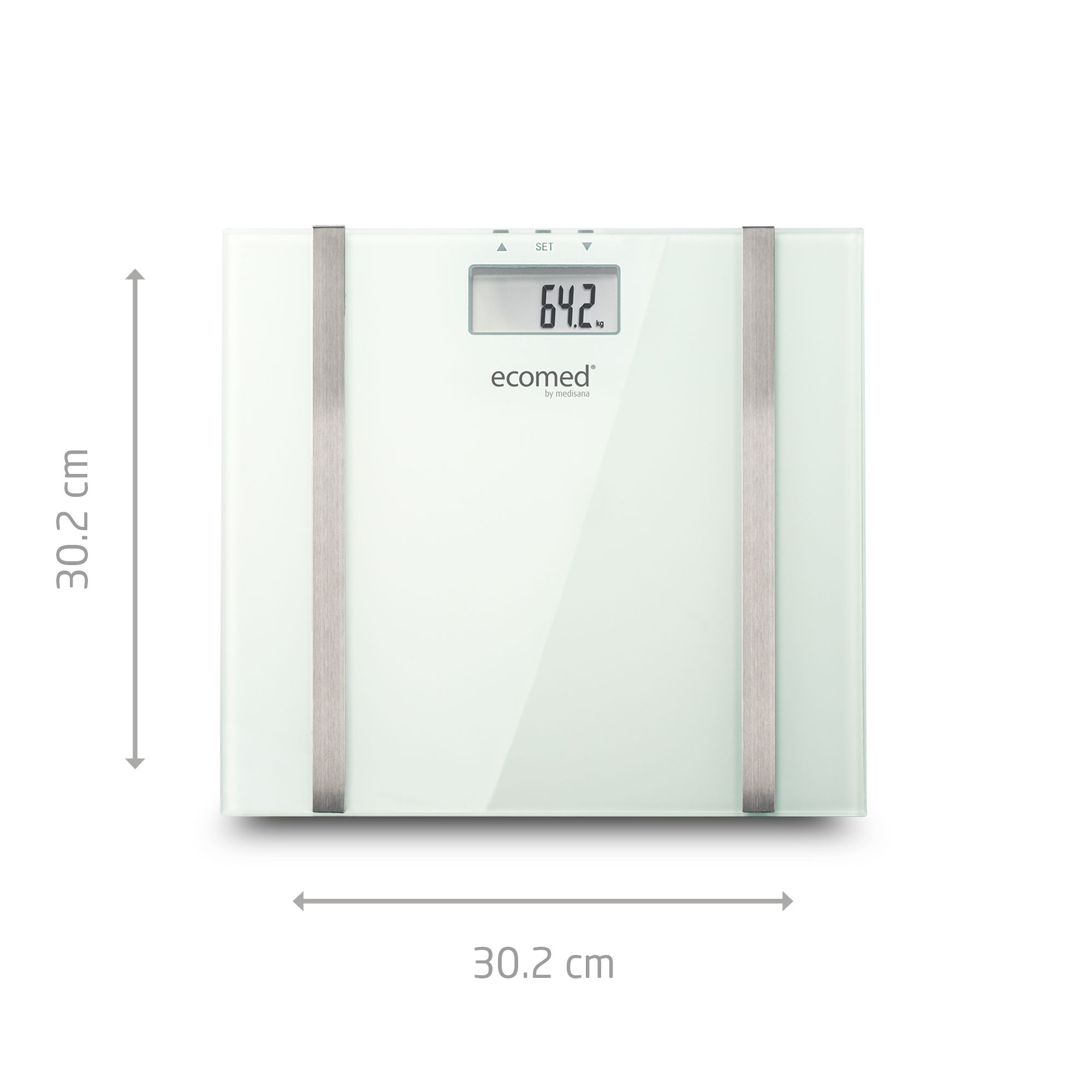 ecomed BS-70E digitale Körperanalysewaage bis 150 kg Personenwaage aus Glas