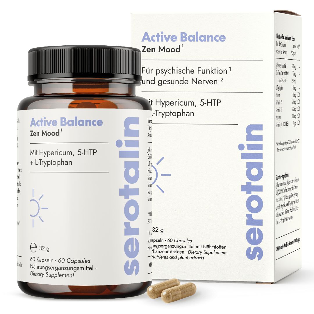 serotalin Active Balance Zen Mood | Johanniskraut, Griffonia & B-Vitaminen | Nerven & Psyche | Vegan