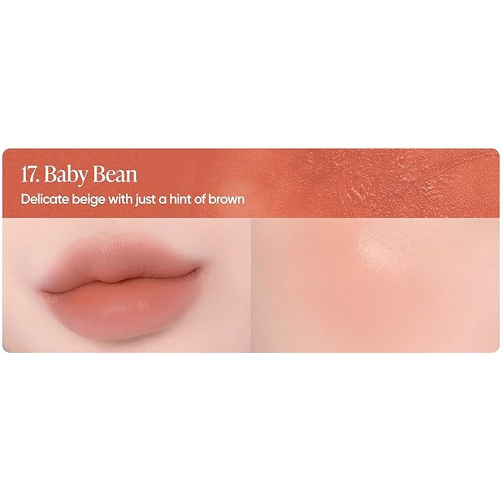 Farbprobe 17 'Baby Bean': Zartes Beige mit einem Hauch Braun für Lippen und Wangen.